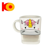 High quality Top Grade Unicorn Pattern Ceramic Biscuit Cup With Packing Box